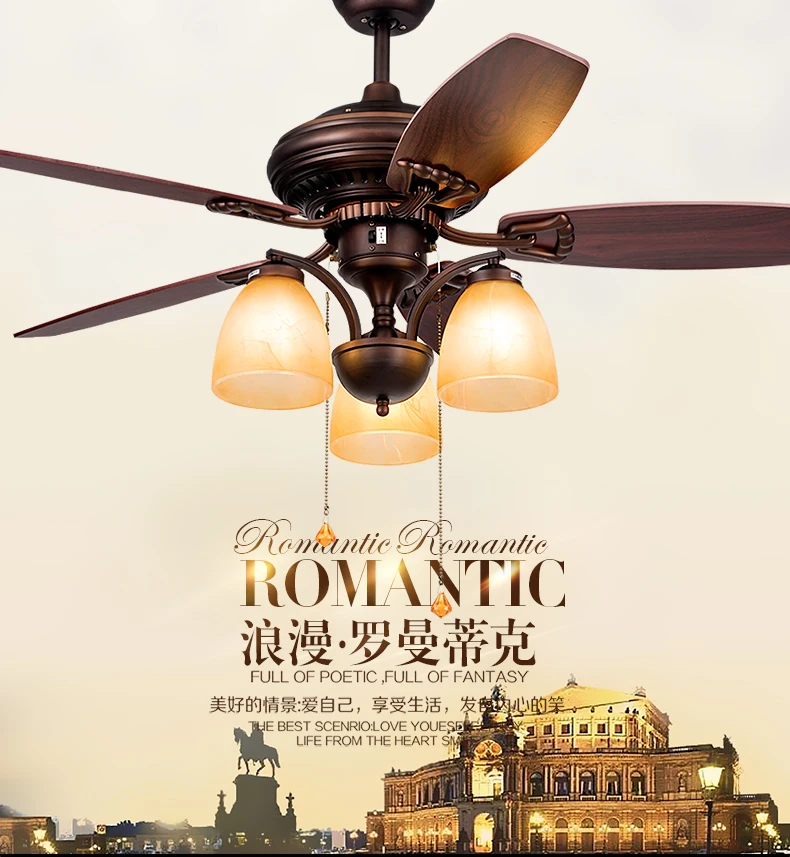 American Retro Fan Light Ceiling Fan Light Eastern Mediterranean