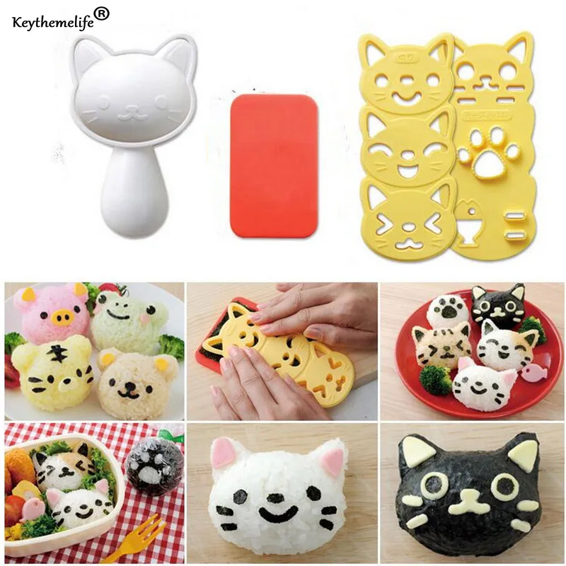 

DIY Sushi Rice Mold Mould Bento Maker Sandwich Cutter Rice Ball Mold Decoration Kitchen Tools HHY1