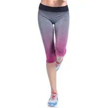 Women Yoga Capris Sports Leggings font b Fitness b font Running Gym Legging High Elastic Slim