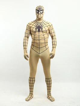 

Popular Yellow Spiderman Costume 3D Printed Adult Lycra Spandex Spider-man Costume For Halloween Full Body Zentai Suit
