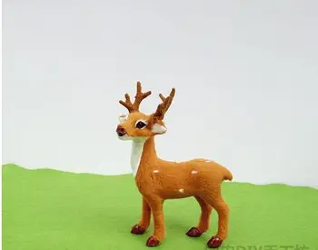 

12x15cm simulation Christmas deer model polyethylene&furs deer handicraft Miniatures decoration toy gift a2355