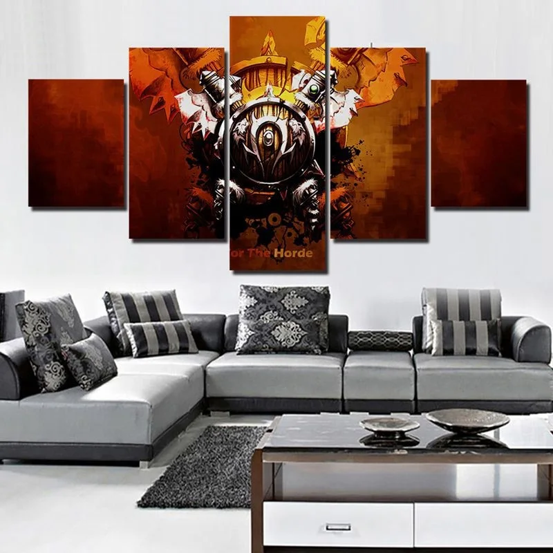 color Paintings World War Battle DOTA Modern Game Poster Wall Print color 5 Panel Home Decorations