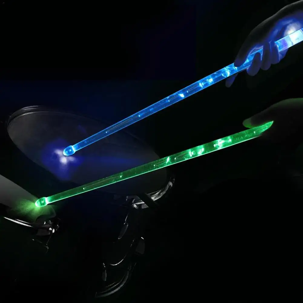 

5A Acrylic Drum Stick LED Noctilucent Glow in The Dark Stage Performance Lichtgevende Jazz Drumsticks bags Drum Accessories 4