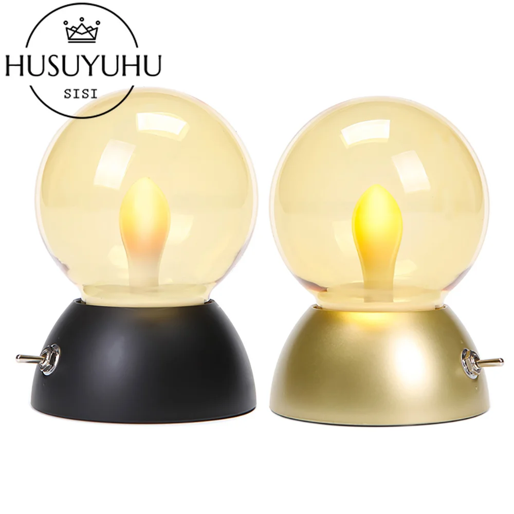 

HUSUYUHU SISI New LED Retro Colorful Light Bulb Lamp Usb Rechargeable Baby Feeding Bedside Table Lamp Bedroom Night Night Light