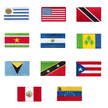 

2018 full embroidered National Flag Patch DIY garment cloth with adhesive tape can be stitched and ironed.