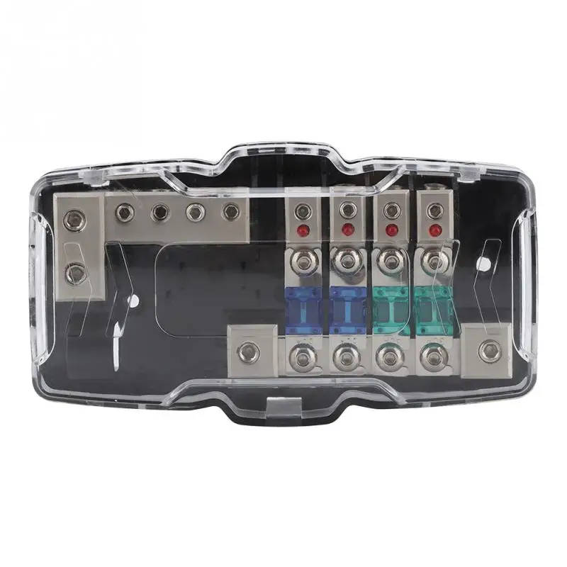 

30A 60A Car Audio Stereo ANL Blade Fuse Holder Distribution Blocks 04GA 4 Way Fuses Box Block Universal Car Accessories New