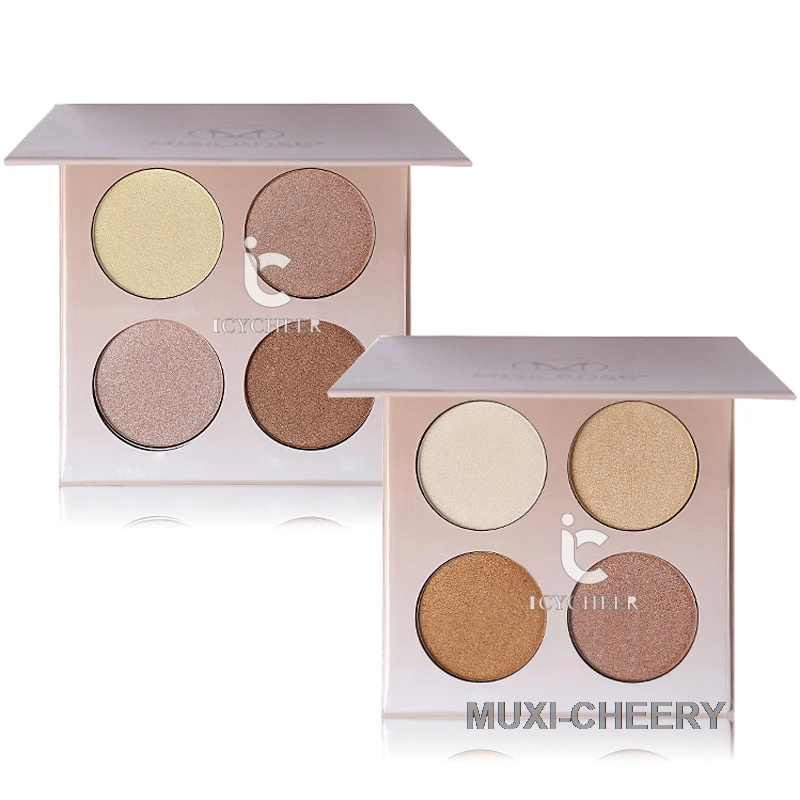 ICYCHEER Makeup Face Contour Set 4Colors Powder Highlihter Palette Highlight Bronzer Glow |