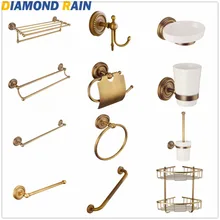 Античный бронзовый медный набор аксессуаров для ванной комнаты, держатель для полотенец, держатель для туалетной бумаги, кольцо для полотенец, крючок, держатель для мыльницы D0