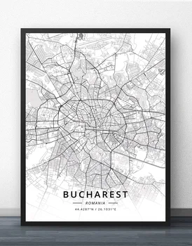 

Bucharest Cluj-Napoca Romania Map Poster
