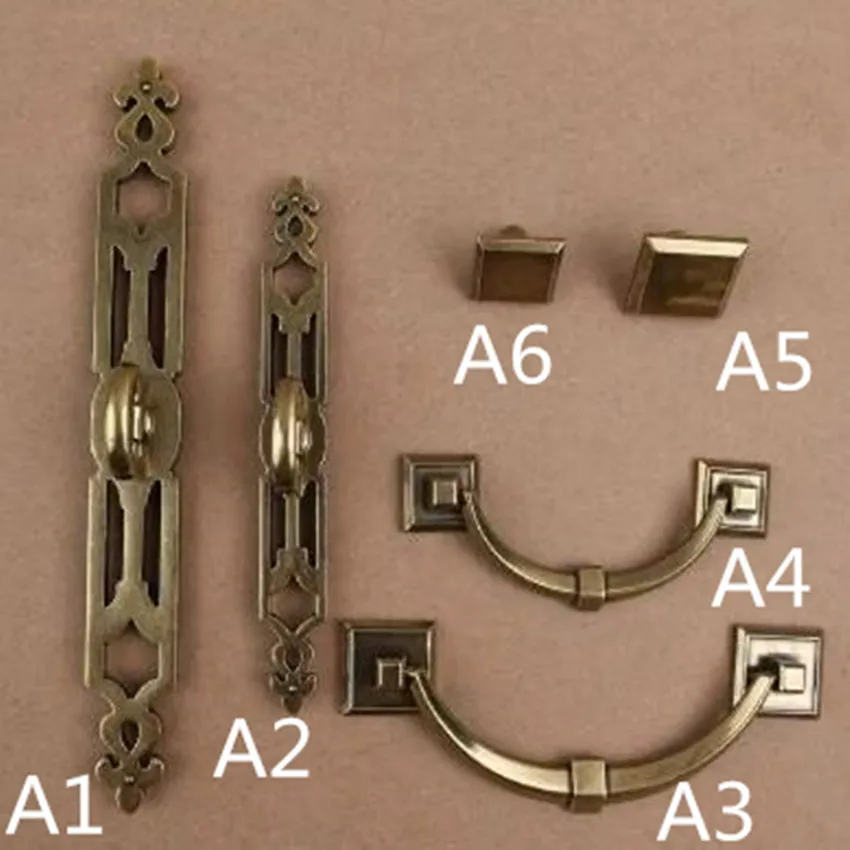 

96mm 128mm european vintage furniture handles bronze shaky rings drawer cabinet pulls knobs antique brass dresser door handle 5"