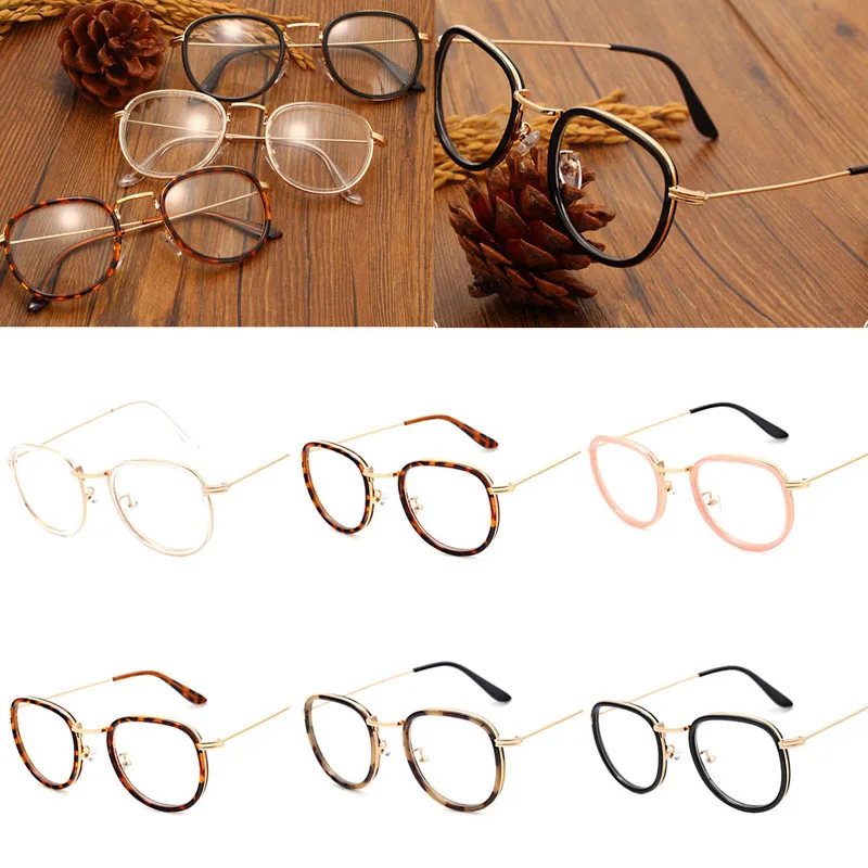 

Vintage Clear Lens Eyeglasses Frame Retro Round Men Women Eyewear Nerd Glasses