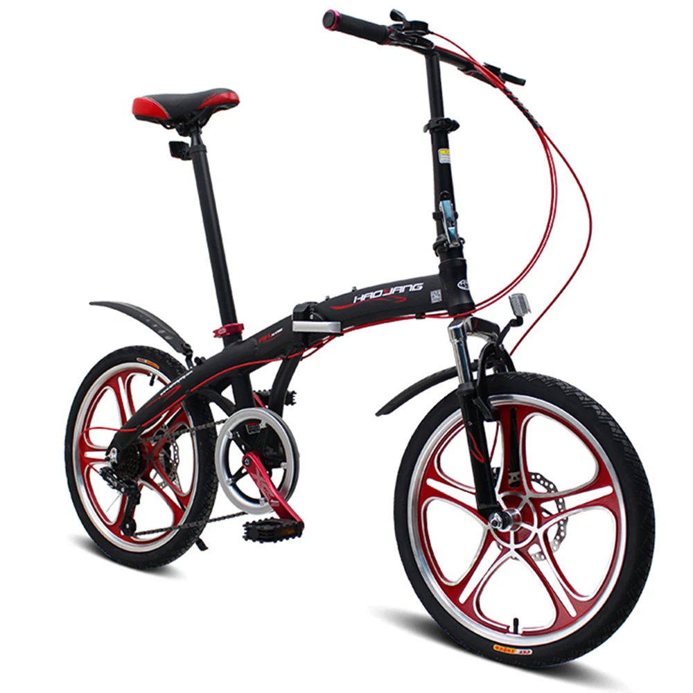 Clearance 20" 6 Speed Fast Folding Bike, Lightweight Road Bike, Portable Bicycle for Men & Women, Aluminum Alloy Frame, Disc Brake, 1 Clearance 20" 6 Speed Fast Folding Bike, Lightweight Road Bike, Portable Bicycle for Men & Women, Aluminum Alloy Frame, Disc Brake, 1