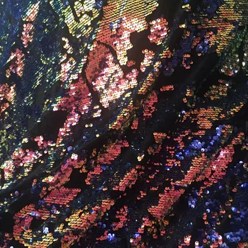 

1 Yard shiny sequin fabric for making lady short dress 2018 NEW Flannelette fabric with multi colors sequins