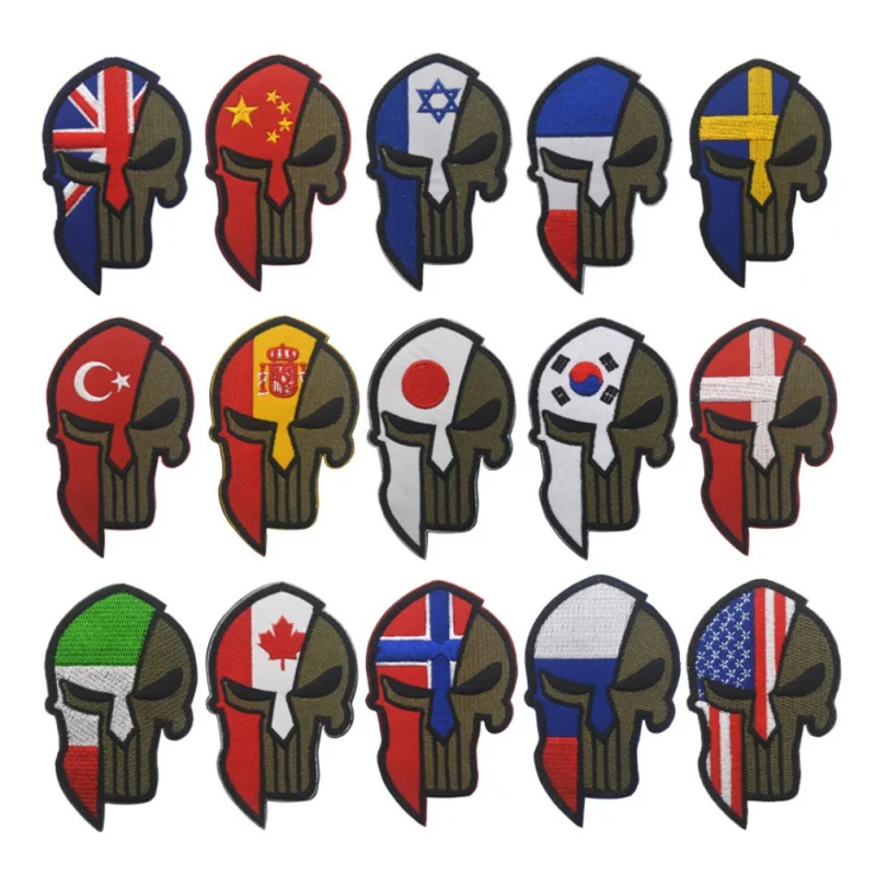 

Military Hunting Accessories Badges Sticker Hook Armband Tactics Badges Stickers Punisher Flag Embroidered Armband