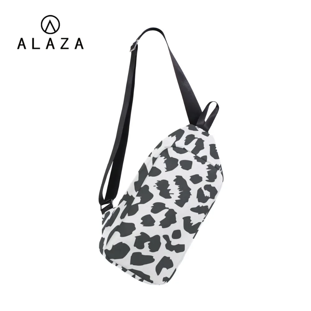 ALAZA сумка-мессенджер с леопардовым принтом Повседневная мужская Противоугонная сумка через плечо женская нагрудная сумка на одно плечо