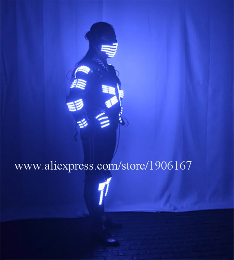 Fashion LED Armor Light Up Jackets Costume Glove Glasses Led Outfit Clothes Led Suit For LED Robot suits0