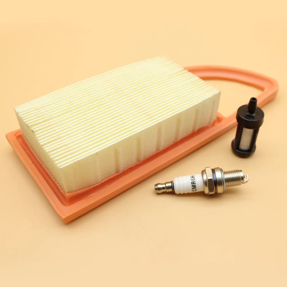 에어 필터 클리너 및 4 행정 점화 플러그 연료 필터 세트 STIHL BR600 BR500 BR550 백 팩 송풍기 CMR6H / Stens 605-599