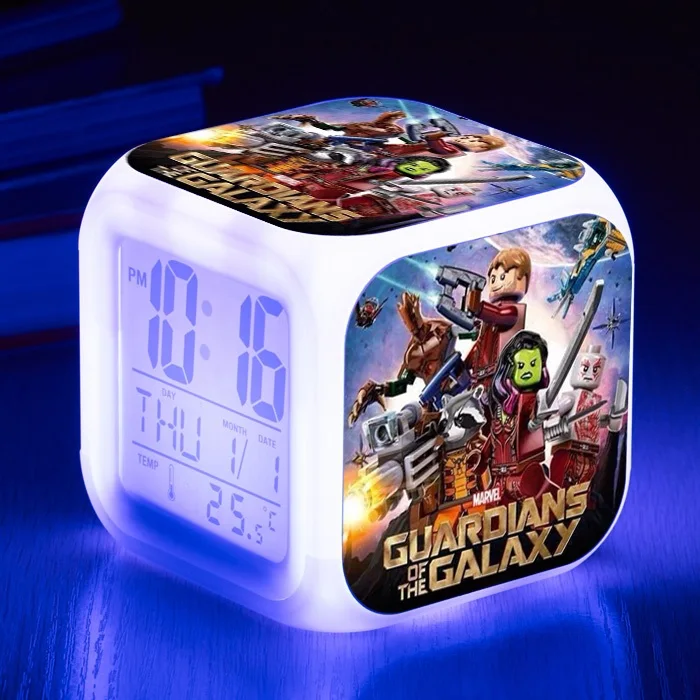 Guardians Of the Galaxy 2 Potted Tree Man Led Alarm Clock 7 colors changing Night Light Action Figure Toys Rocket Star-Lord Gift Guardians Of the Galaxy 2 Potted Tree Man Led Alarm Clock 7 colors changing Night Light Action Figure Toys Rocket Star-Lord Gift