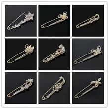 Hot Sale Crystal Flower Brooch Fancy Rose Gold Tone Bridesmaid Dress Gold Plated Brooch With Safety Pin Bijoux For Women Wedding