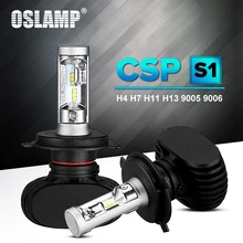 Oslamp светодиодные лампы для авто H7 фар H13 9005 HB3 9006 HB4 LED лампа для авто H4 шарика автомобиля 6500 К csp чип 50 Вт 8000lm фан-менее H8 H11 туман лампы все-в-одном