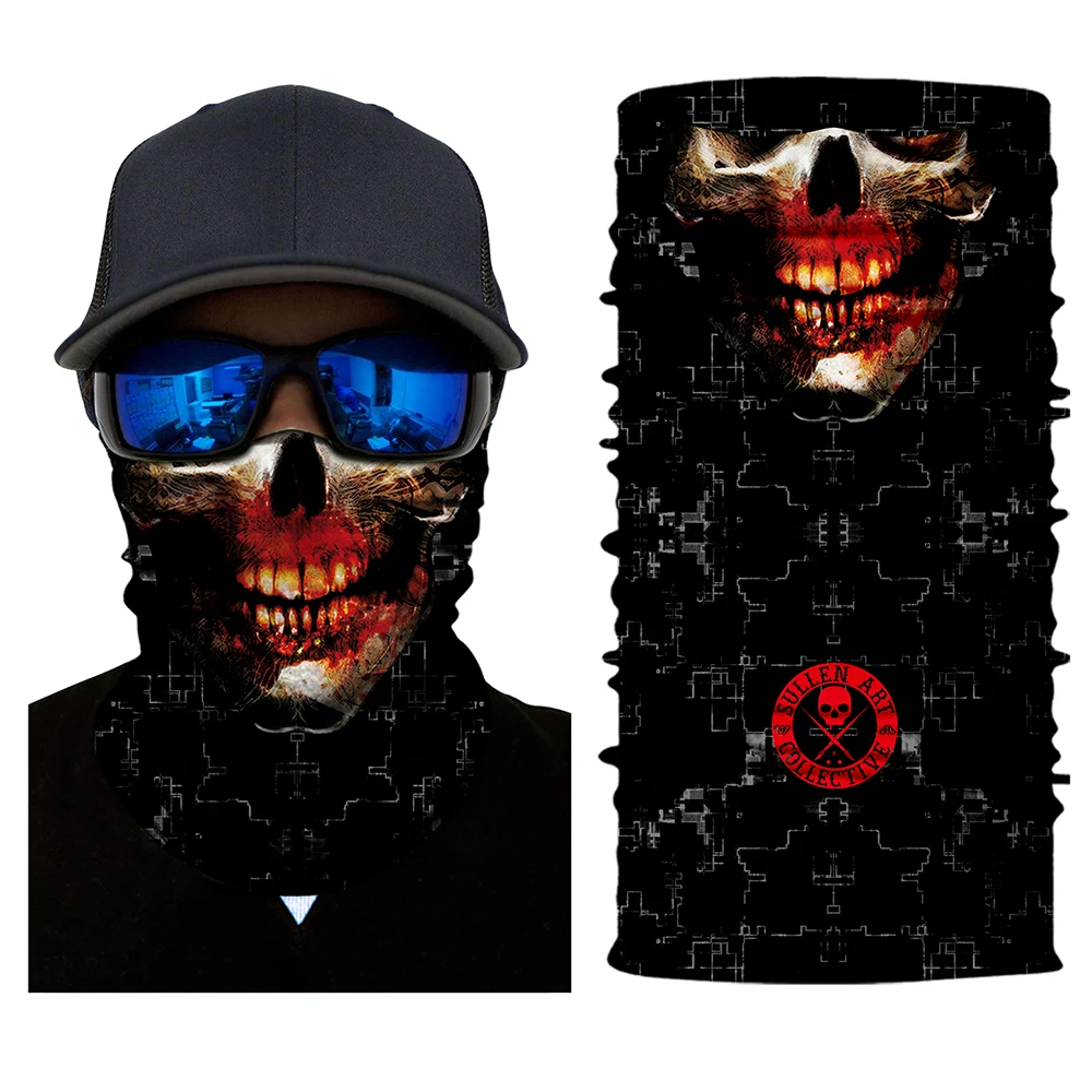 Велосипедный шарф мотоциклетная маска Балаклава с рисунком черепа шеи Хэллоуин клоун Джокер платок Военная бандана защитные головные уборы
