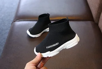 

Solid color children's socks shoes 2019 spring autumn fashion casual kids sneakers boys and girls baby knitted breathable shoes