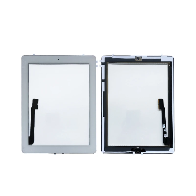 IPHT0201 For IPAD 3 whiteblack Digitizer Touch Screen Front Display Glass Assembly - Includes Home Button and flex + Camera Holder + frame(4)