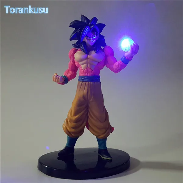 Dragon Ball Z Action Figure Son Goku Super Saiyan 4 Kamehameha Led