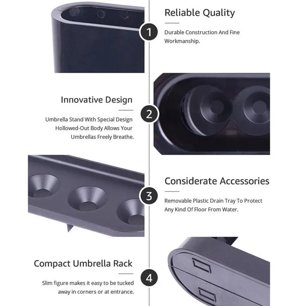 Пластиковая подставка для UUmbrella, стойка, держатель с поддоном для капель, стойка для хранения зонта, 4 отверстия для декора дома и офиса