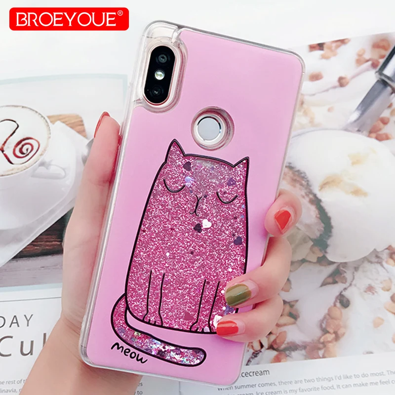 

Cartoon Cute Cat For Xiaomi Redmi Note 5 Pro Soft TPU Silicone Case Dynamic Quicksand Glitter Liquid Cover For Redmi Note 5 Case