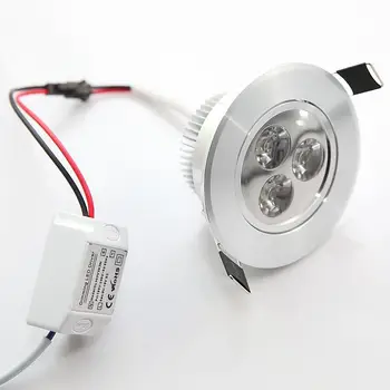 

10x Super Bright 3x3W 9W LED Downlight Dimmable CREE LED Recessed Down Light Sliver Aluminum Home Lighting Free Shipping