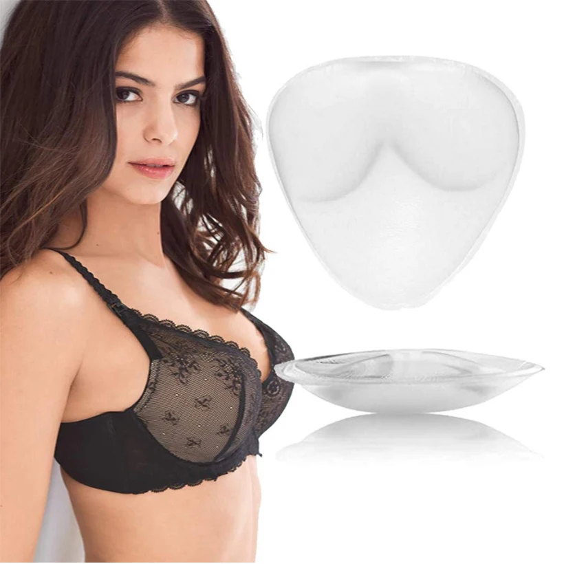 

Transparent Silicone Breast Pads Bra Gel invisible inserts Bra Insert Breast Bra Cleavage Triangle Pads Enhancer D30