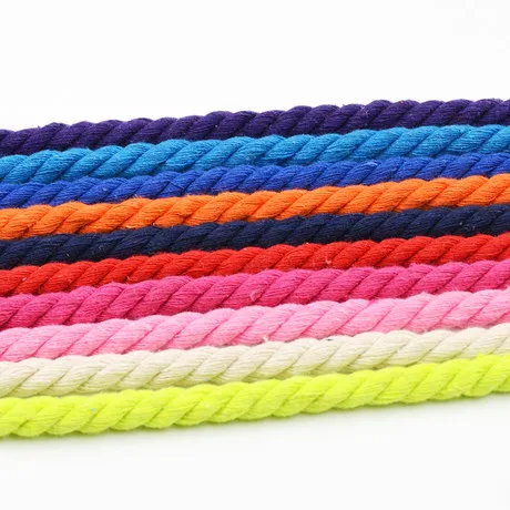 

18 Color pick 3 Shares Twisted Cotton Cords 12mm DIY Craft Decoration Rope Thread Cotton Cord for Bag Drawstring Belt Hat CD27B