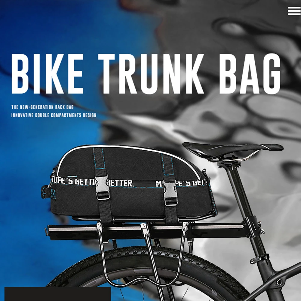 Top New Bicycle Carrier Bag Rack Trunk Bike Luggage Back Seat Pannier Outdoor Cycling Storage Handbag Shoulder Strip 5