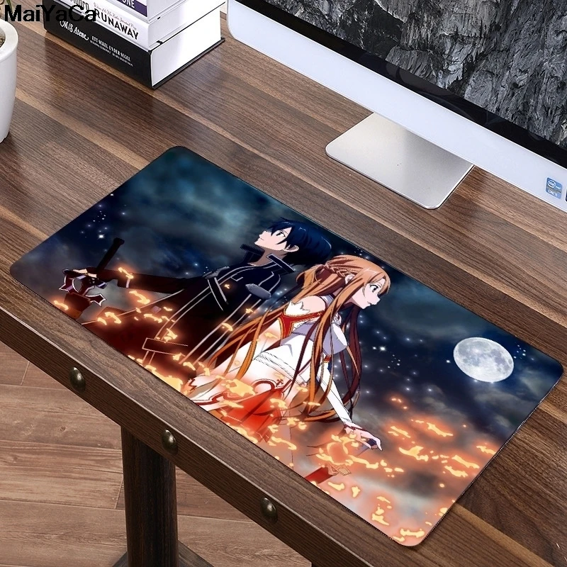 MaiYaCa Japan Anime Mouse pad Gamer gaming Mousepad keyboard mat for Boy Indoorsman Sword Art Online Shino Kirito Asuna 40X90cm |