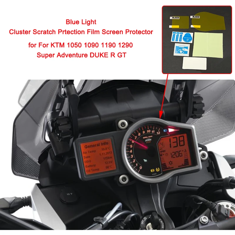MTCLUB For KTM 1050 1090 1190 1290 ADV GT 1290 Super Adventure DUKE Cluster Scratch Protection Film Screen Protector Blue Light (1)