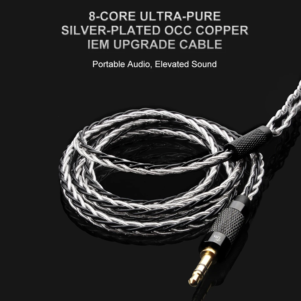 Горячая Распродажа-лампа указателя 8 Core с серебряным покрытием кабель HIFI наушники MMCX/2Pin разъем Применение для лампа указателя V10/V20/V60 TFZ HQ8 HQ6 HQ5 черный 0.78pi