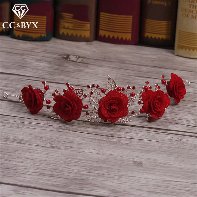 

CC&BYX Romantic Tiara Hairbands Crown Bride For Women Wedding Handmade Hair Ornaments Bridal Accessories Fashion Jewelry 6517
