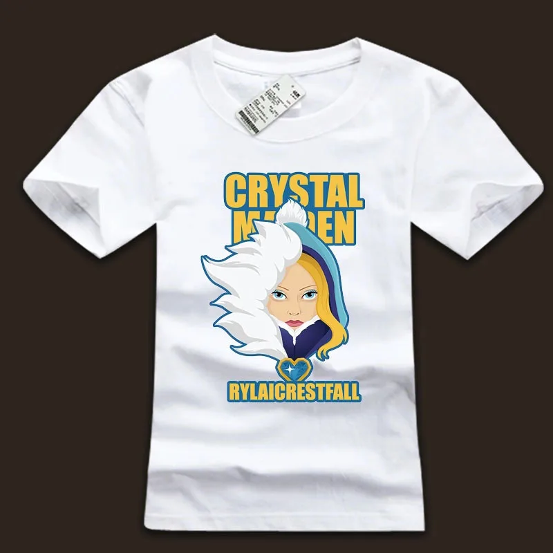  DOTA 2 Crystal Maiden T-shirts 100% Cotton black white gray plus size XS 2XL 3xl short sleeve DOTA 