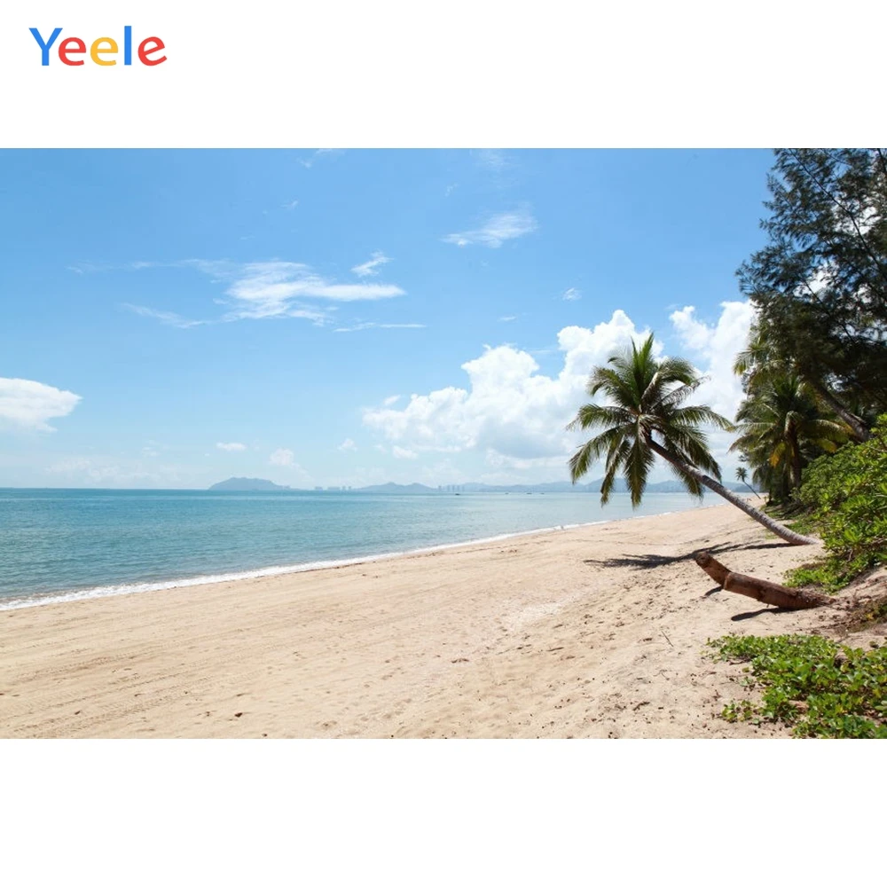 

Yeele Beach Seaside Photography Backdrops Palm Tree Tropical Scenery Wedding For Photo Studio Custom Photographic Backgrounds