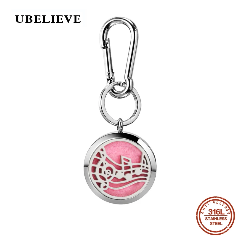 

UBELIEVE Aromatherapy Perfume Locket Keychain Essential Oil Diffuser Scent Key Chain Keyring Christmas Gift