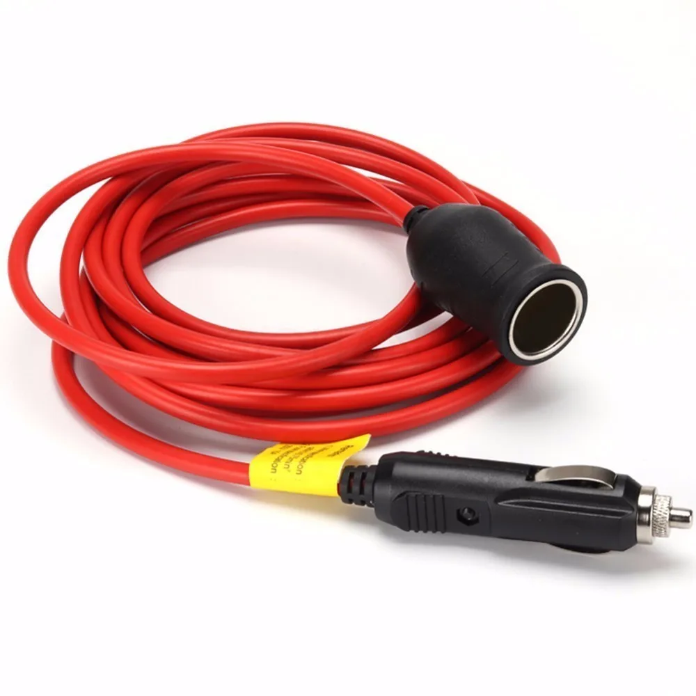 

12 Ft 12V or 24V Car Cigarette Lighter Extension Cord Heavy Duty Power Extend cablewith Cigarette Lighter Socket with 15A Fuse