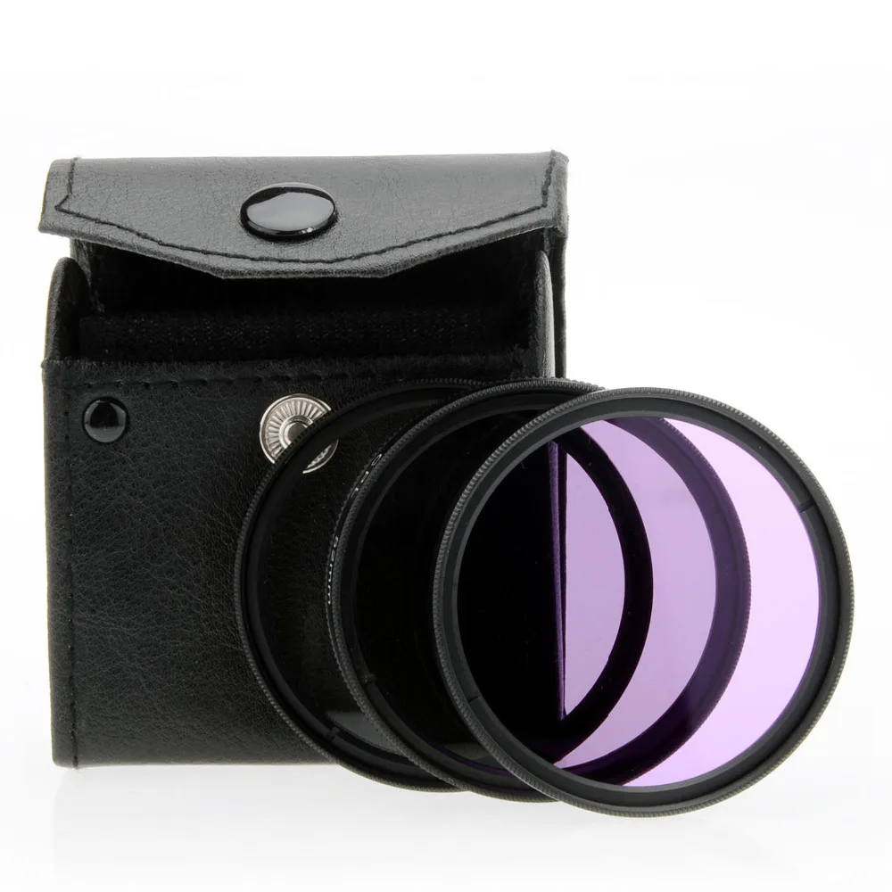 JUST NOW Universal 52mm UV + CPL + FLD Camera Lens Filter Kit for Canon