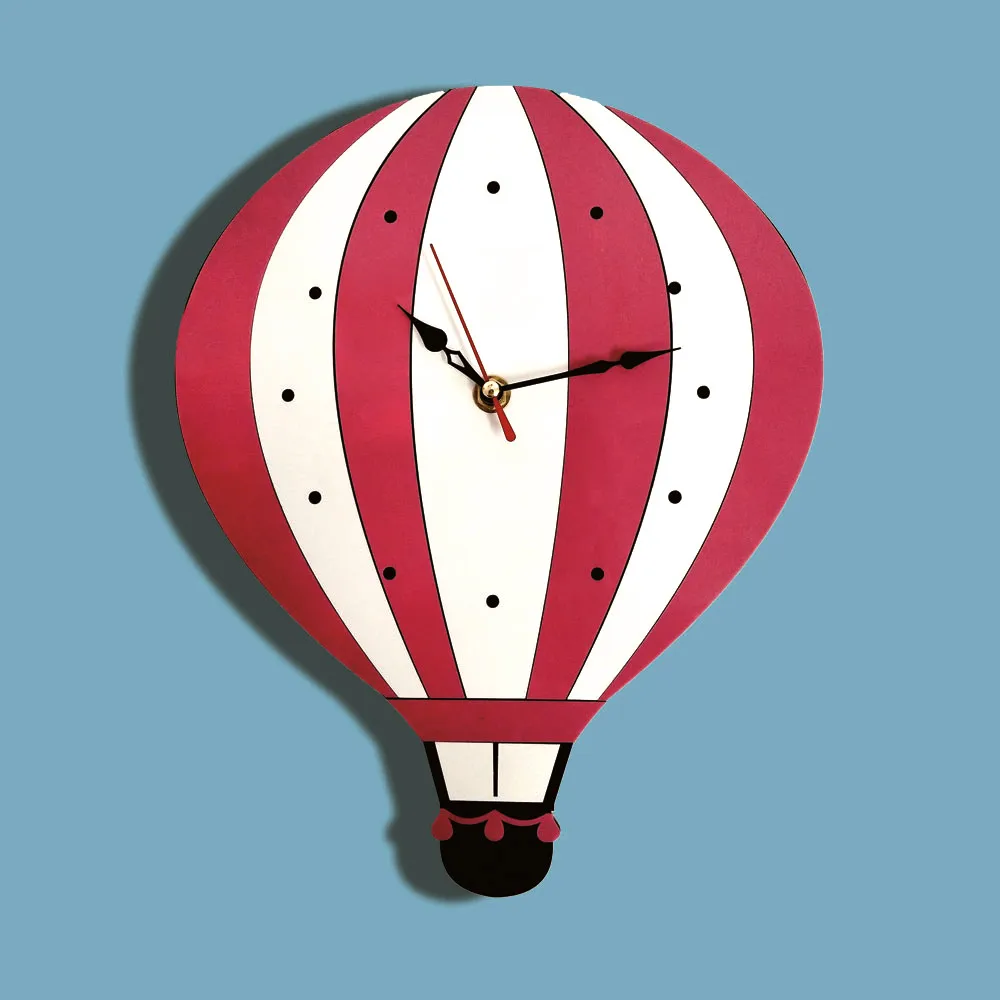 

M.Sparkling 2018 New Cartoon Hot Air Balloon Wall Clock Mute Clocks Colorful Acrylic Wall Watch Unique Gift For Children