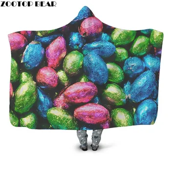

Latest Design Wearable Hooded Blanket Sherpa Blanket Fashion Travel Youth Bed Outlet Colorful Candy Fleece Blanket Hot