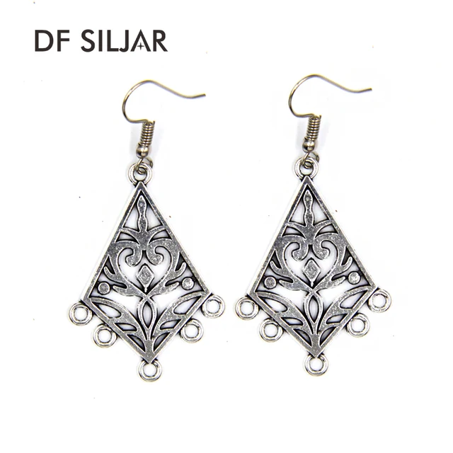 20pc Connector Charms Earrings Diy Findings Antique Silver Jewelry 20pc Connector Charms Earrings Diy Findings Antique Silver Jewelry Vintage Craft Earring Making Supplies Accessories Y1554