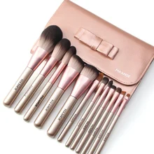 New 12PCS Make Up Brush Nylon Foundation Eye Shadow Concealer Makeup Brushes Tools With Bag eye print makeup bag with wristlet