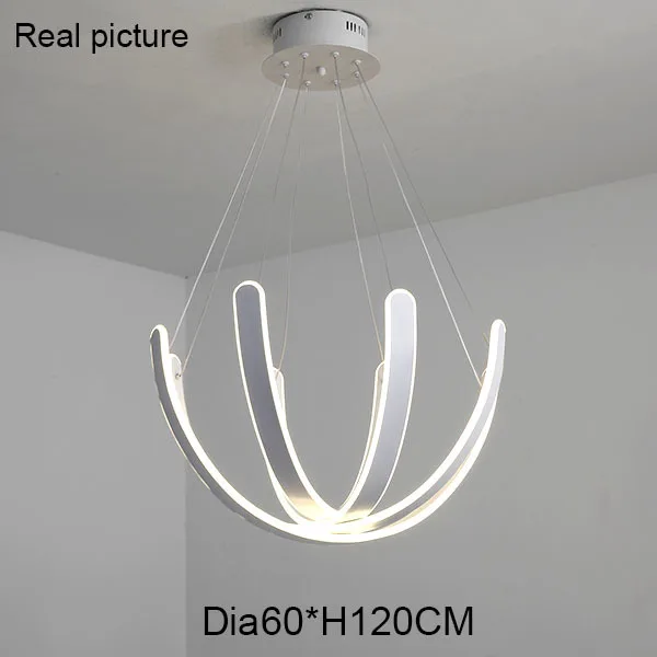 Dia60xH120CM Диаметр 40/60 см современный Led подвесная люстра для столовой Кухня магазин подвесной светильник люстра освещение AC85-265V - Цвет абажура: Dia60xH120CM