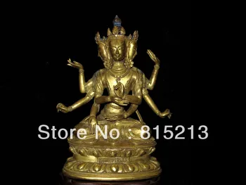 

bi0090 Tibetan Tibet Gilded Bronze buddha Statue