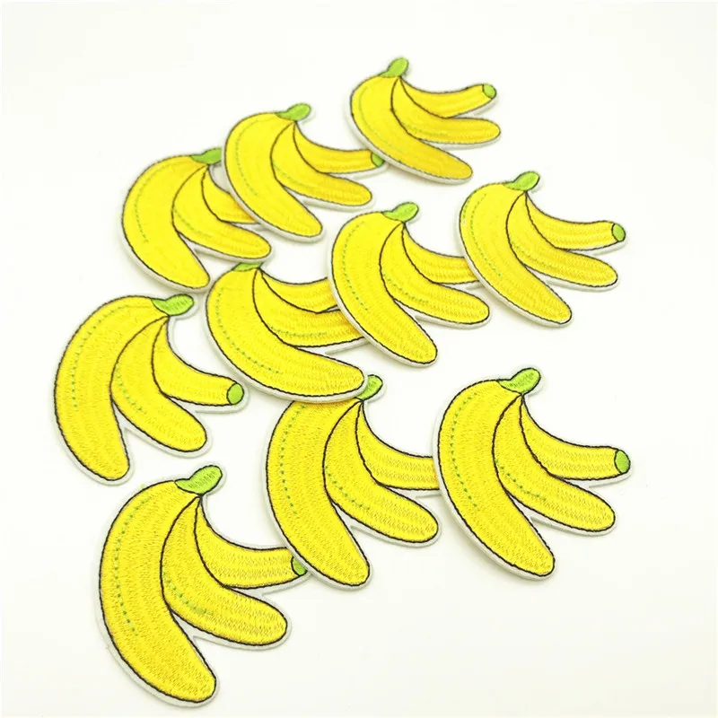 

10pcs 7.0*5.0cm Banana Patch Fruit Patch Embroidery Iron On fabric Patches Appliques Sewing On Motif Badge DIY Clothing Bag